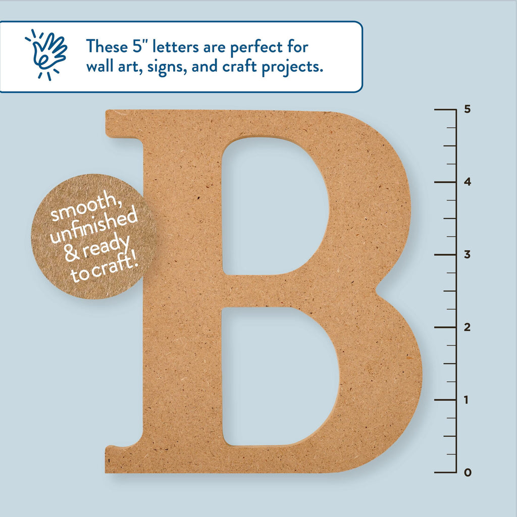 Plaid Unfinished Wood MDF 5" Letter for DIY Arts and Crafts, A