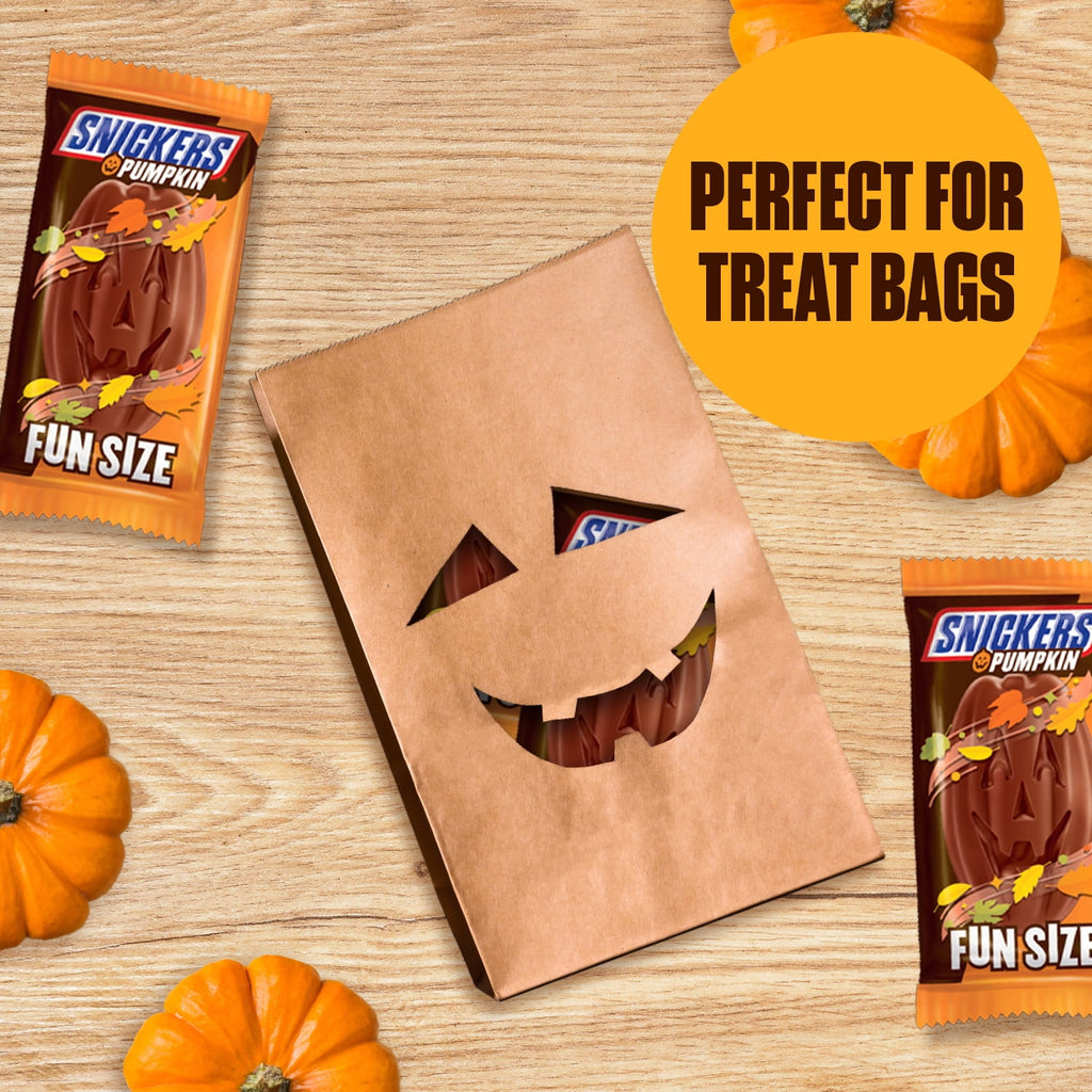 Snickers Pumpkins Fun Size Chocolate Halloween Candy Bars, - 5.5 Oz Pack