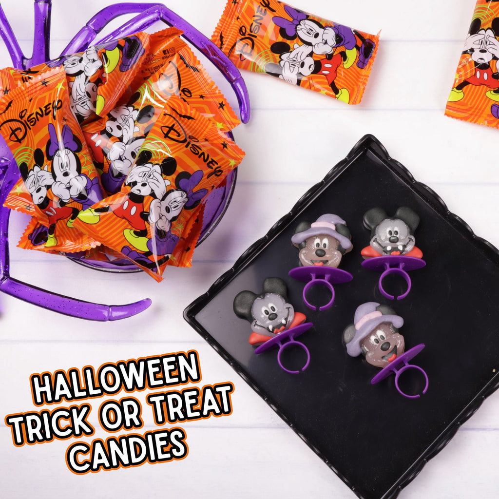 Disney Mickey and Minnie Halloween Lollipop Rings, Character Candy Pops, Party Favors, 18 Count, 7.61 Ounce Box