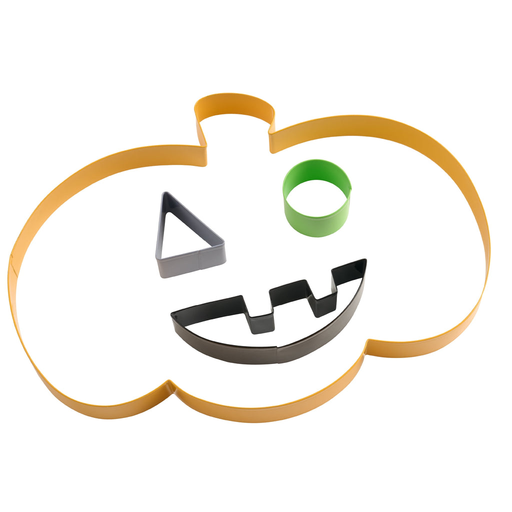 Way To Celebrate 4-Piece Cookie Cutters Jack-o’-lantern, Orange, Green, Purple, Black