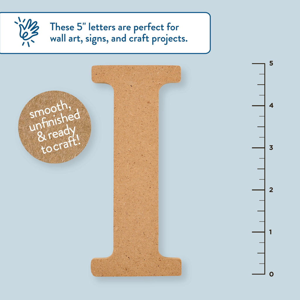 Plaid Unfinished Wood MDF 5" Letter for DIY Arts and Crafts, A