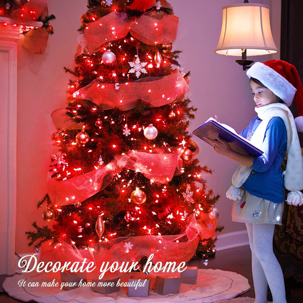 JMEXSUSS 200 LED Christmas Lights Indoor Outdoor, Connectable Warm White Christmas Tree Lights Clear Wire, 66 Ft Twinkle Fairy String Lights Plug in for Bedroom Wedding Christmas Tree Decorations