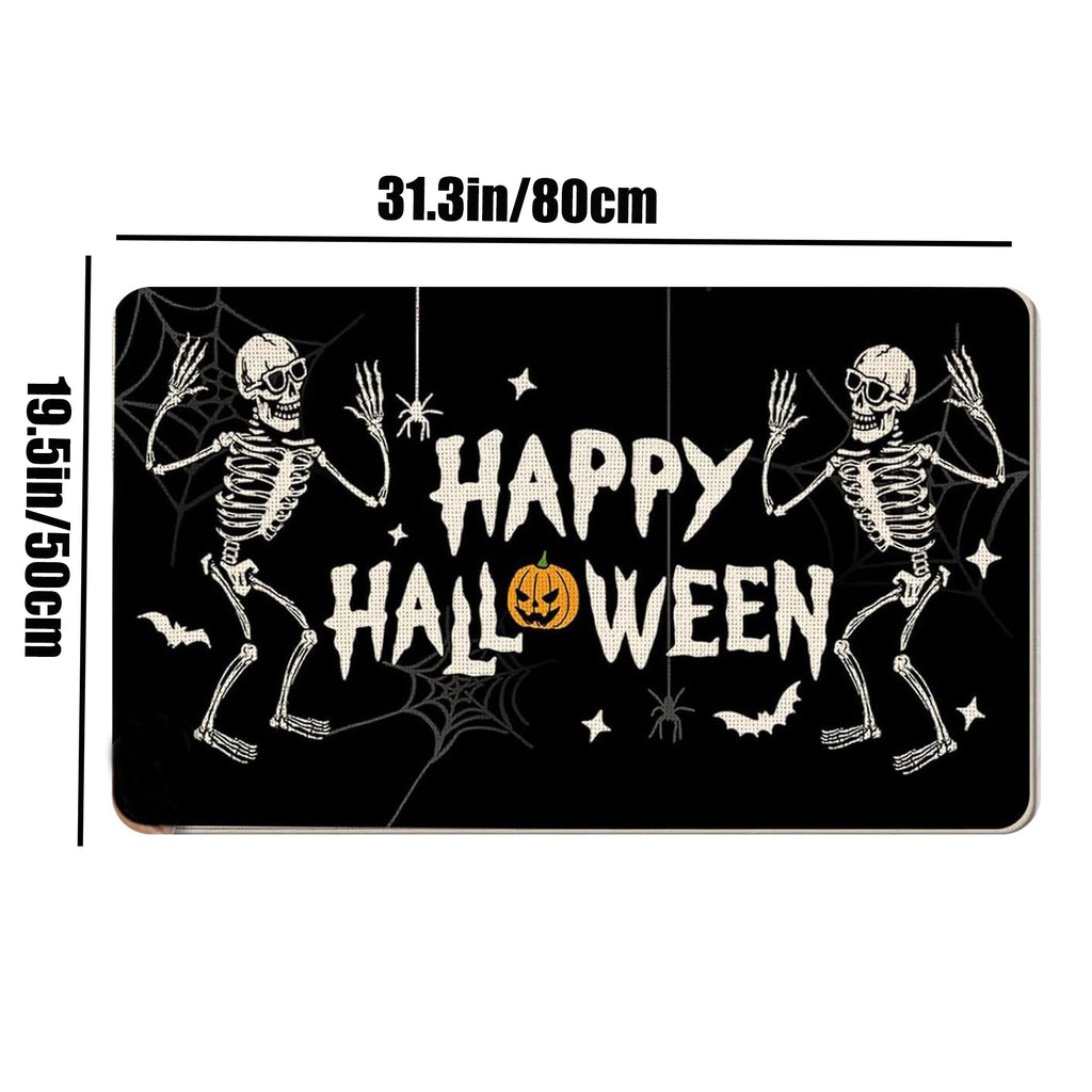ASKETAM Halloween Doormat Indoor/Outdoor Non-Slip Carpet 19.5" x 31.3" (Dancing Skeleton)