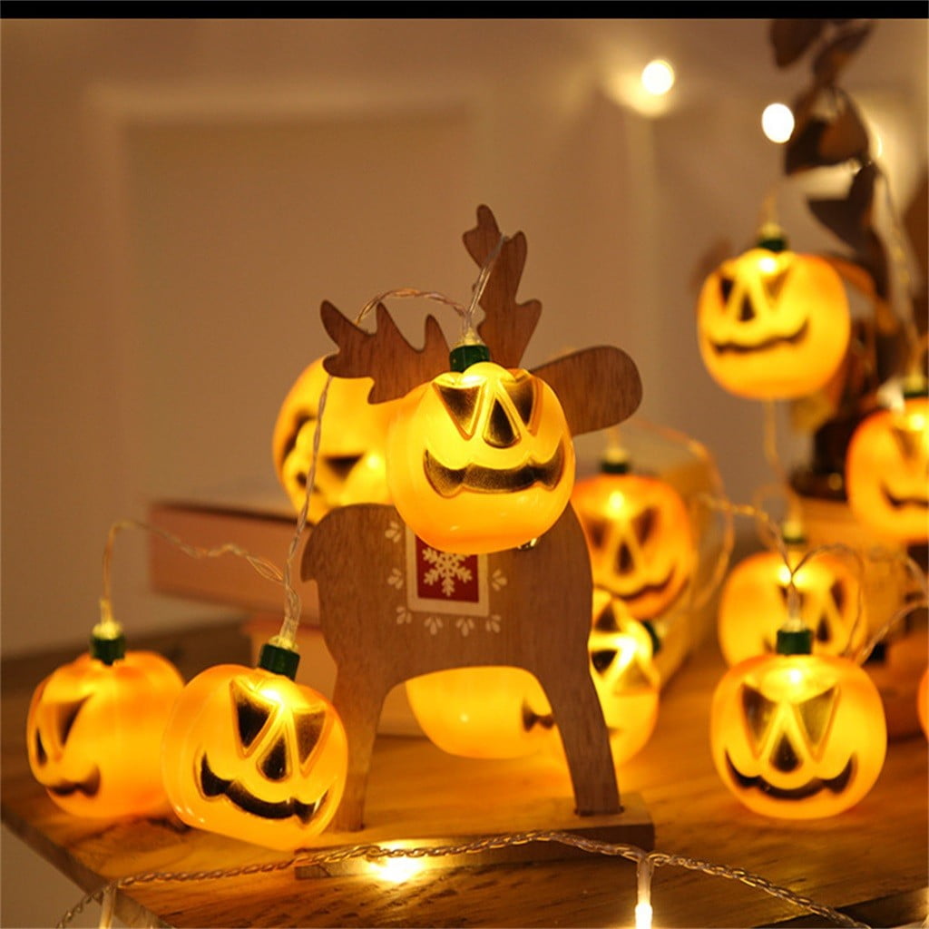 BZPIZ Halloween Decorations Halloween Pumpkin String Lights Pumpkin String Lights Plug in, 20 Orange Lights String Connectable Indoor/Outdoor for Outdoor, Indoor, Window, Patio, Party Dec