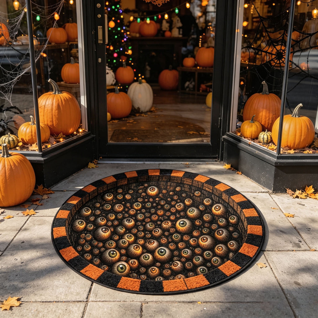 Halloween Ghost Door Mat, Cute Welcome Mat for Front Door Porch Entryway Haunted Outdoor Decor Spooky Decorative Entrance Doormat Non Slip Halloween Rug, 16" x 24"