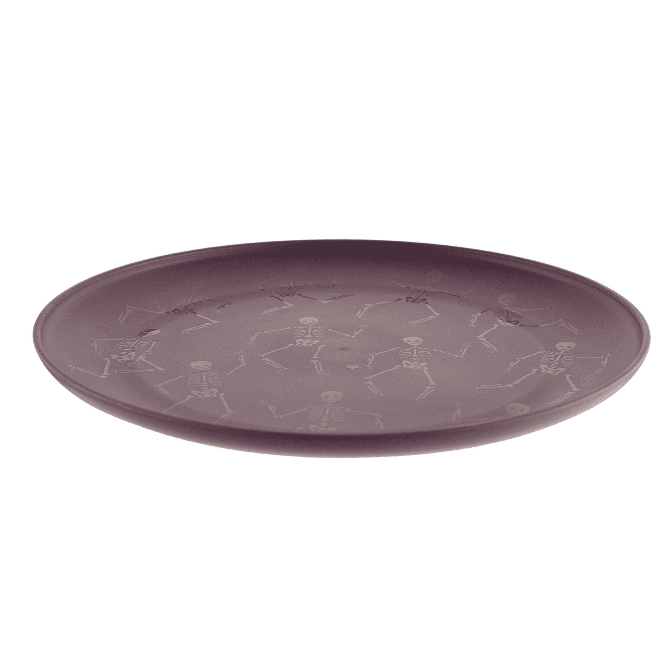 Mainstays 10.5 in Round Plastic Halloween Bats Dinner Plate, Black