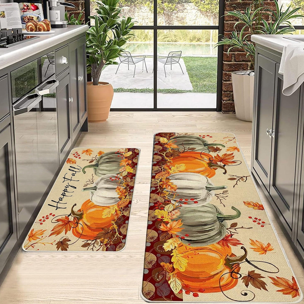 Stijggn 2pcs Halloween Area Rugs Halloween Decorations Halloween Rug Welcome Mats Outdoor Pumpkin Doormats for Floor