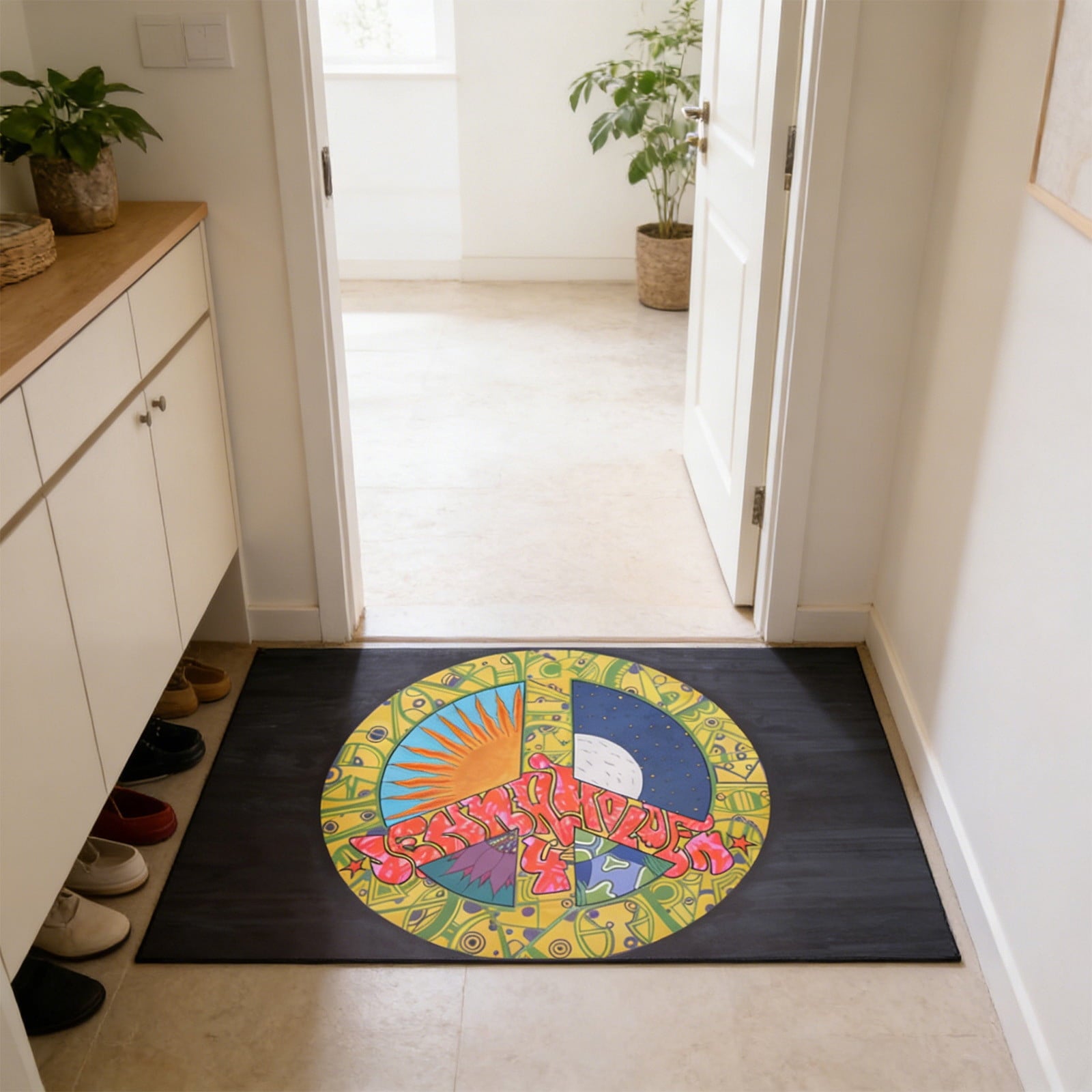 Halloween Ghost Door Mat, Cute Welcome Mat for Front Door Porch Entryway Haunted Outdoor Decor Spooky Decorative Entrance Doormat Non Slip Halloween Rug, 16" x 24"