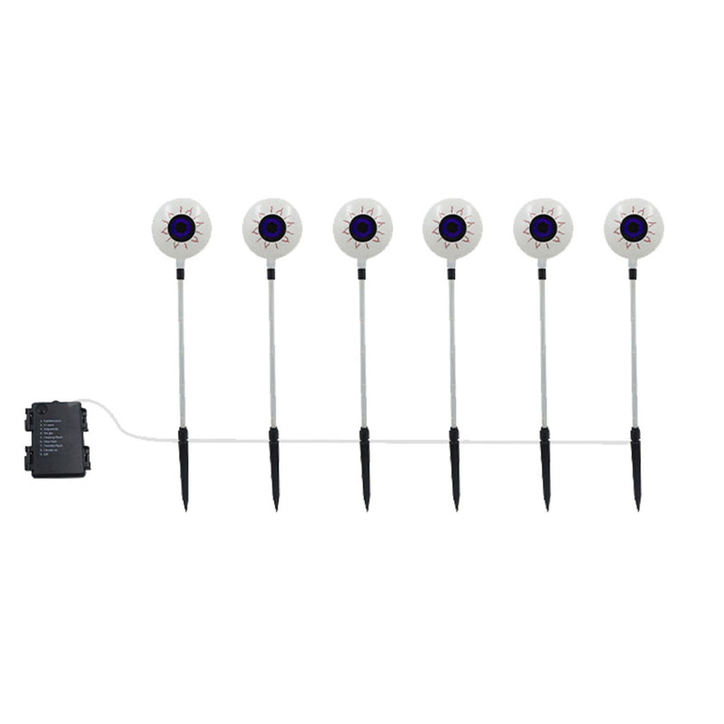 Btomtd Solar Halloween Eyeball Light LED Ground Insertion Lamp 6 Eyeballs for Ghost Festival Horror Courtyard Decoration Spooky Solar Powered Outdoor Light, Purple