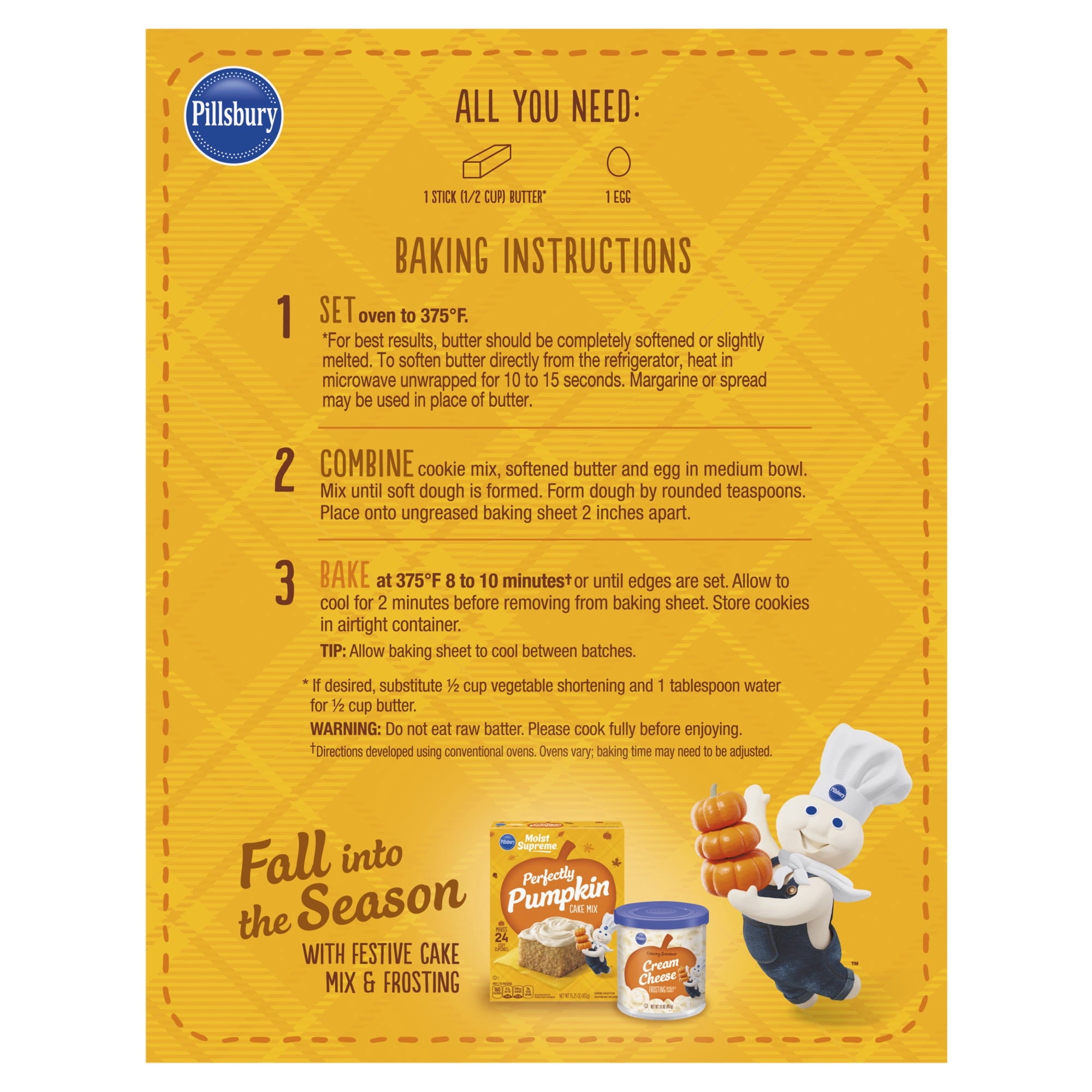 Pillsbury Perfectly Pumpkin Cookie Mix, 17.5 oz Box