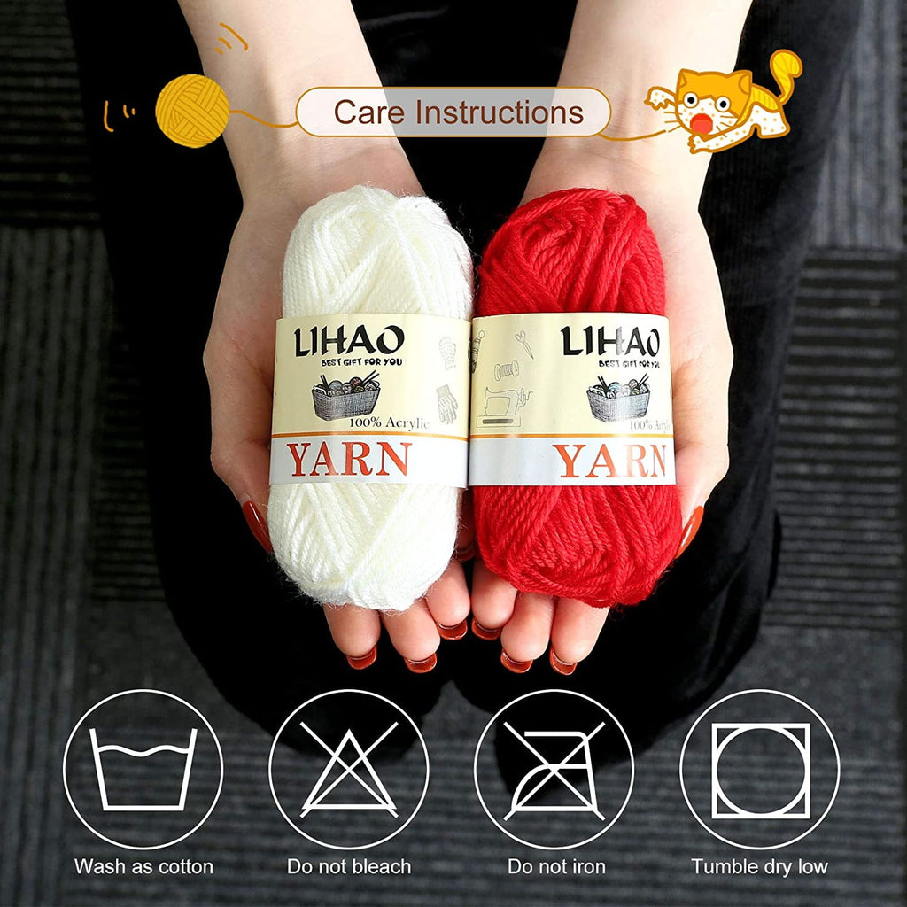 Moncolis 12 Skeins Mini Yarn for Knitting Crochet Craft - 100% Acrylic,0.53oz/15g,28 Yards/Roll