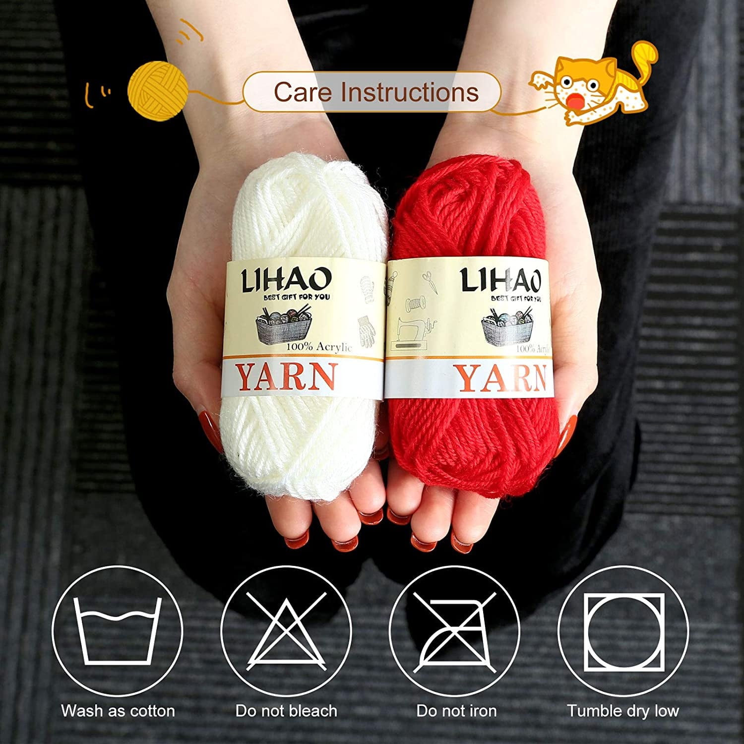 Moncolis 12 Skeins Mini Yarn for Knitting Crochet Craft - 100% Acrylic,0.53oz/15g,28 Yards/Roll