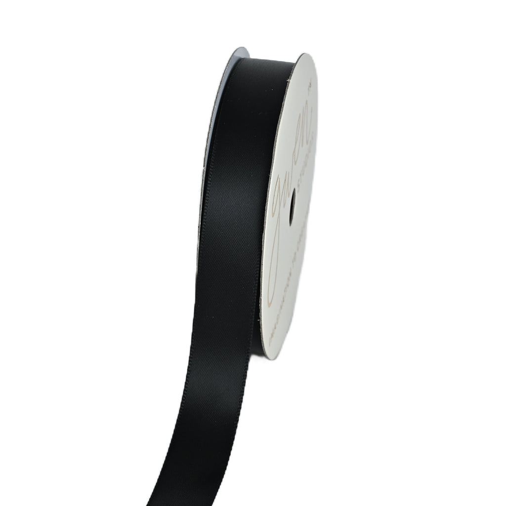 Gwen Studios 5/8" Black Satin Ribbon, 7 Yards