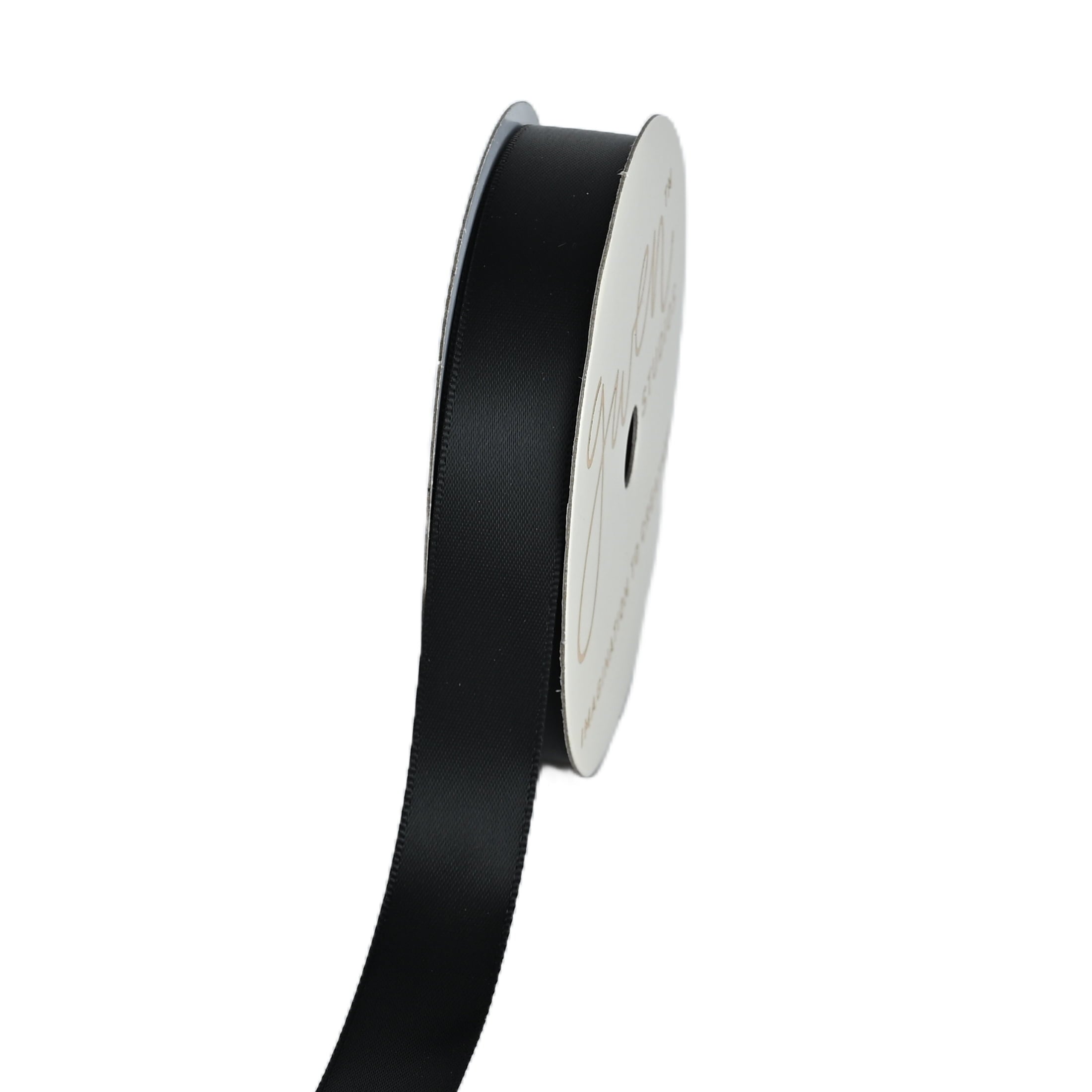 Gwen Studios 5/8" Black Satin Ribbon, 7 Yards