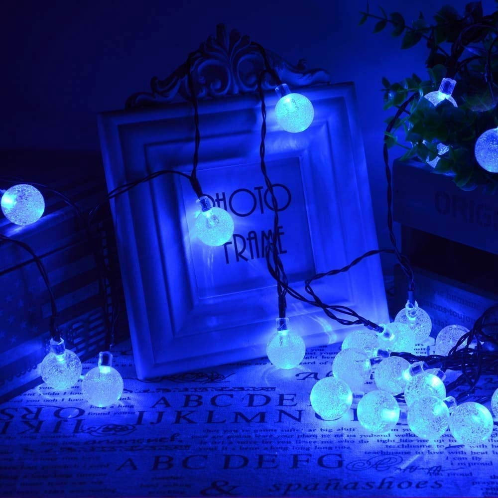 LINLIN Solar Crystal Ball String Lights,Waterproof LED Bubble Globe Solar Fairy Lights 8 Mode Ball String Lights for Bistro Garden Yard Home Party Wedding Christmas Decoration