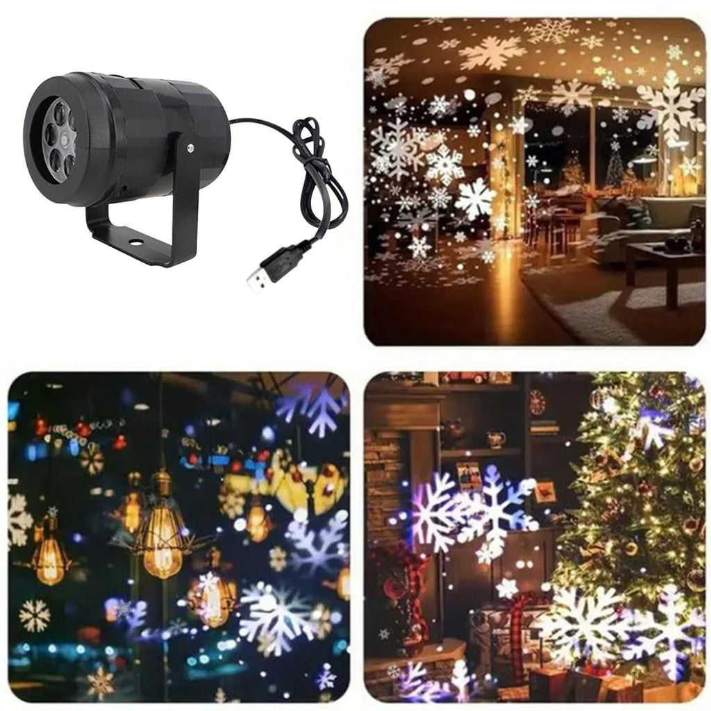 Loyerfyivos LED Christmas Snowman Snowflake HD Projection Light