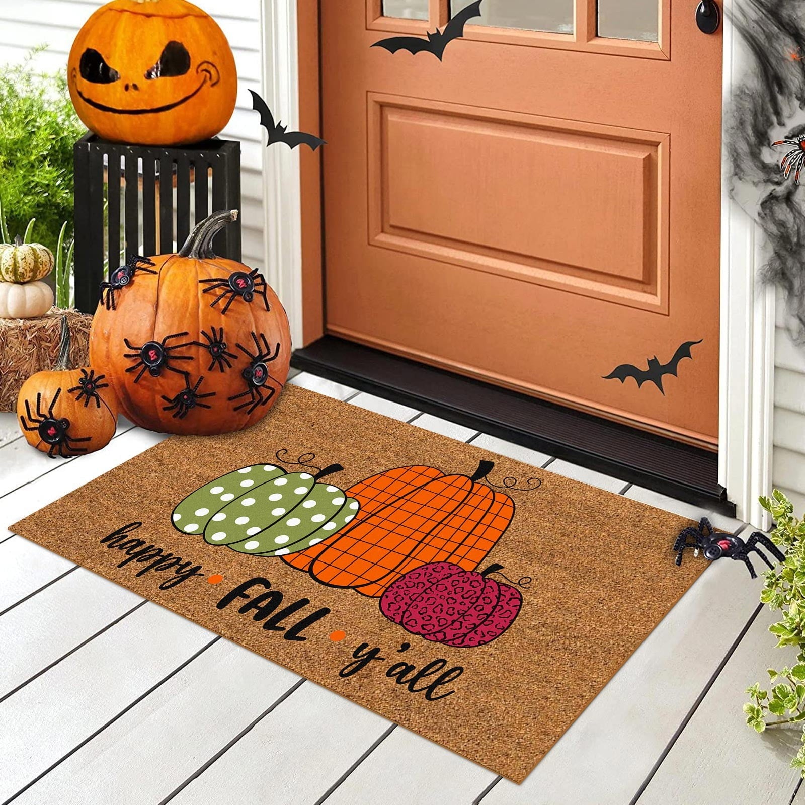 Yeetfub Warehouse Clearance 16x24IN Halloween Door Mat Pumpkin Funny Doormat All-Season Outdoor Indoor Doormat for Home Entrance Floor Outdoor Indoor Doormat for Outside Back Patio Floor Entry