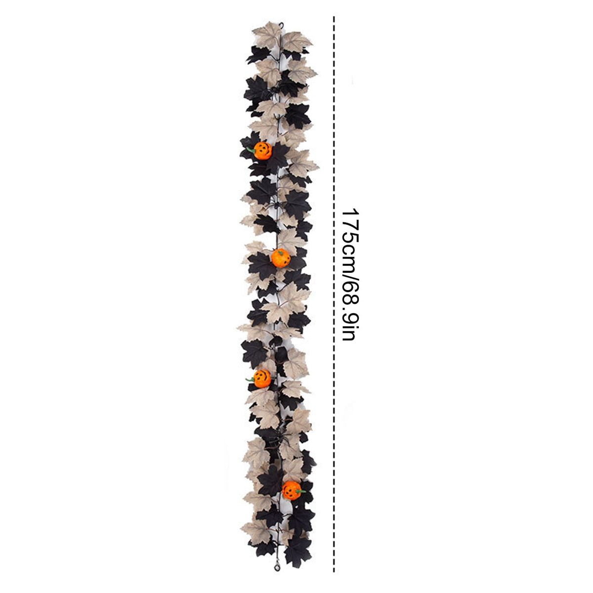 WKSCLPAI Halloween Maple Leaf Garland, Fall Vine Wreaths for Autumn Festivities Decor,Seasonal Garlands for Home,Halloween & Fall Decorations