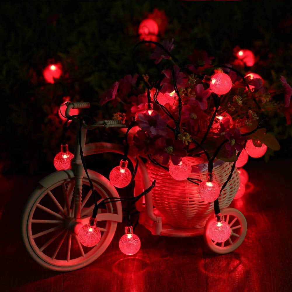 LINLIN Solar Crystal Ball String Lights,Waterproof LED Bubble Globe Solar Fairy Lights 8 Mode Ball String Lights for Bistro Garden Yard Home Party Wedding Christmas Decoration
