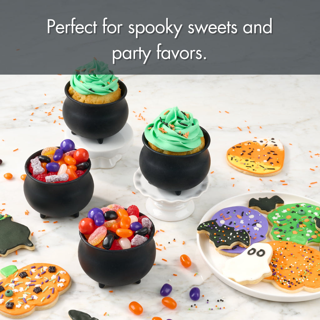 Way To Celebrate 4-Piece Silicone Cauldron Baking Cup Set, Black