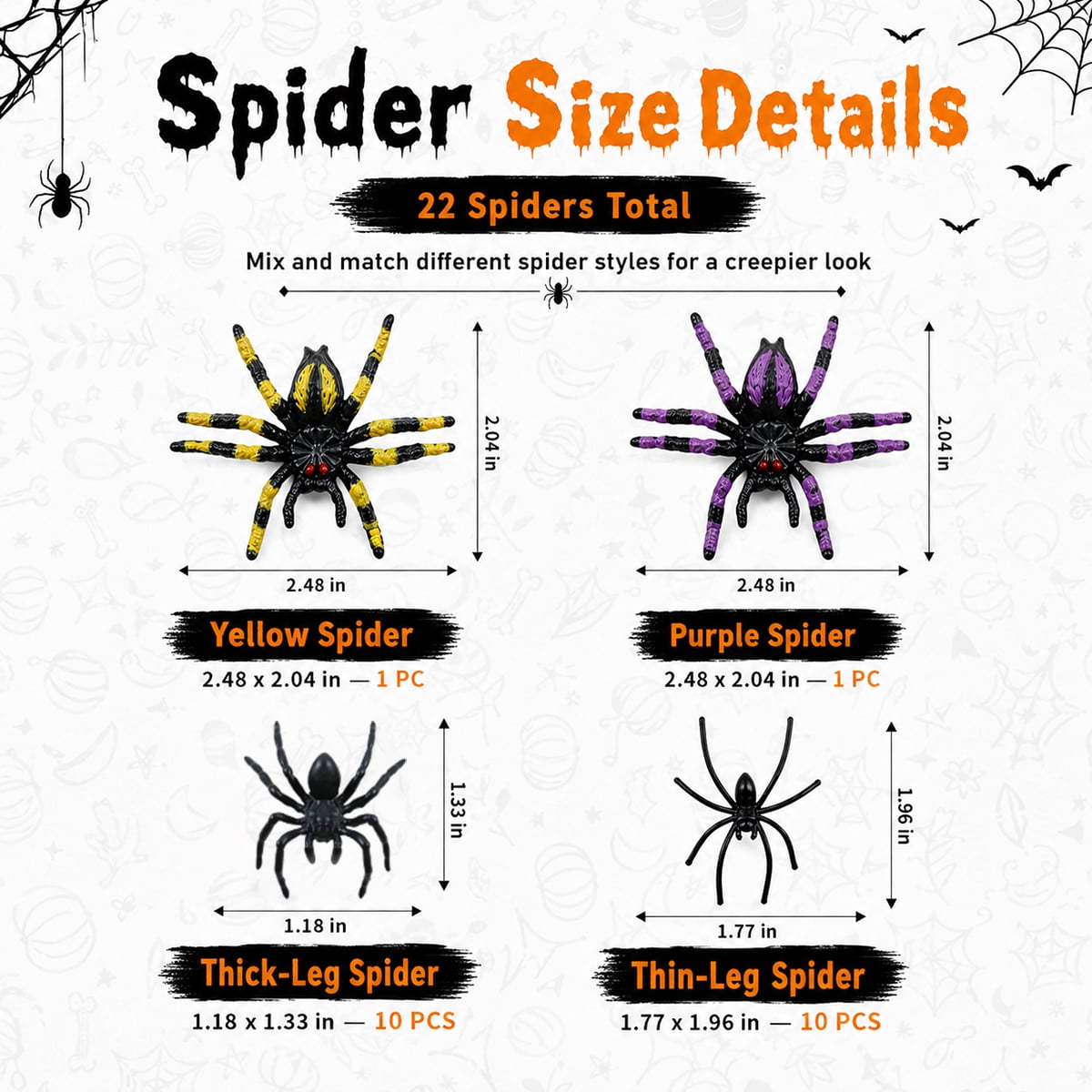 Halloween Creepy Cloth Halloween Gauz Scary Decoration with Bats Spiders Fabric Hanging Spooky Stuff for Indoor Outdoor Home Wall Haunted House Party Supplies 88Pcs Set 1