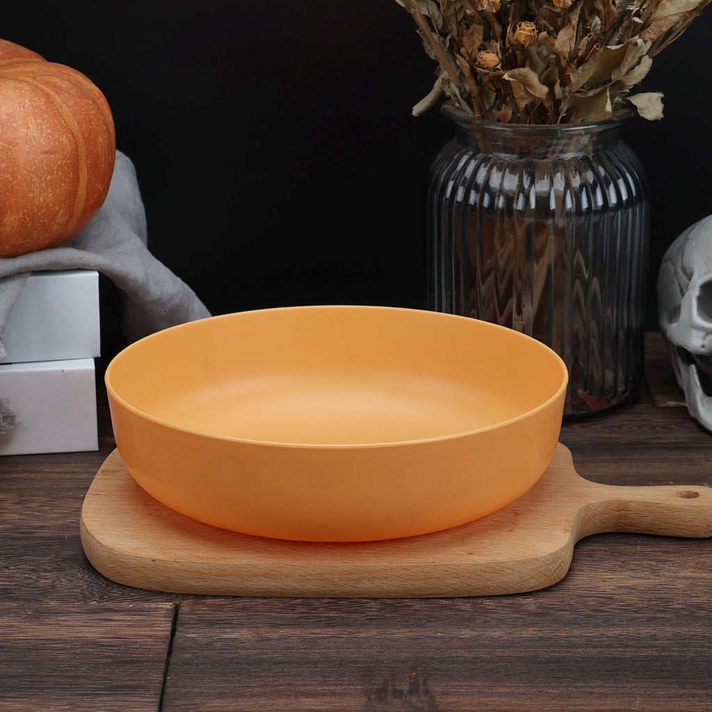 Mainstays 42 oz Round Plastic Dinner Bowl, Etched Bats, Black