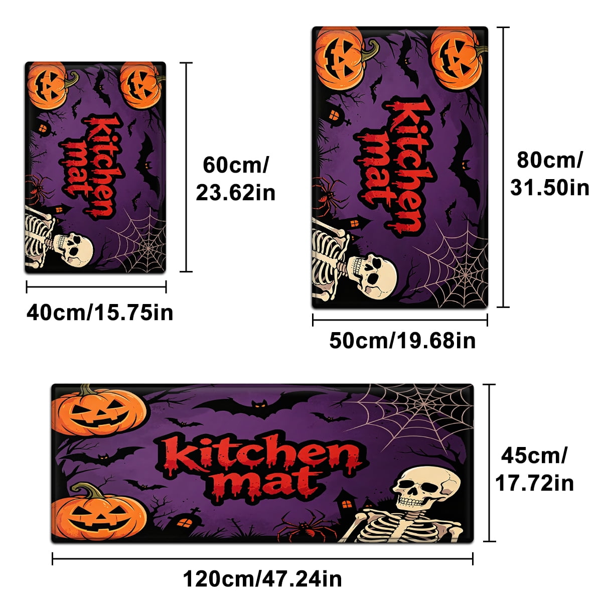 YIMEIS Halloween Pumpkin Lanterns 1Pc Flannel Mat and Kitchen Rugs,Soft Non-slip,Perfect for Home Bathroom