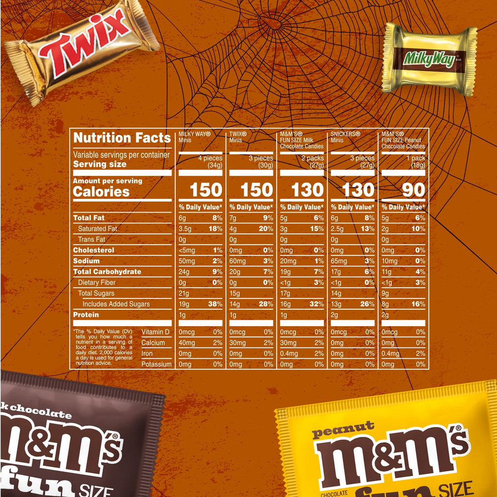 M&M's, Snickers, Twix & Milky Way Chocolate Halloween Candy Variety Pack - 200 Ct Bulk Bag