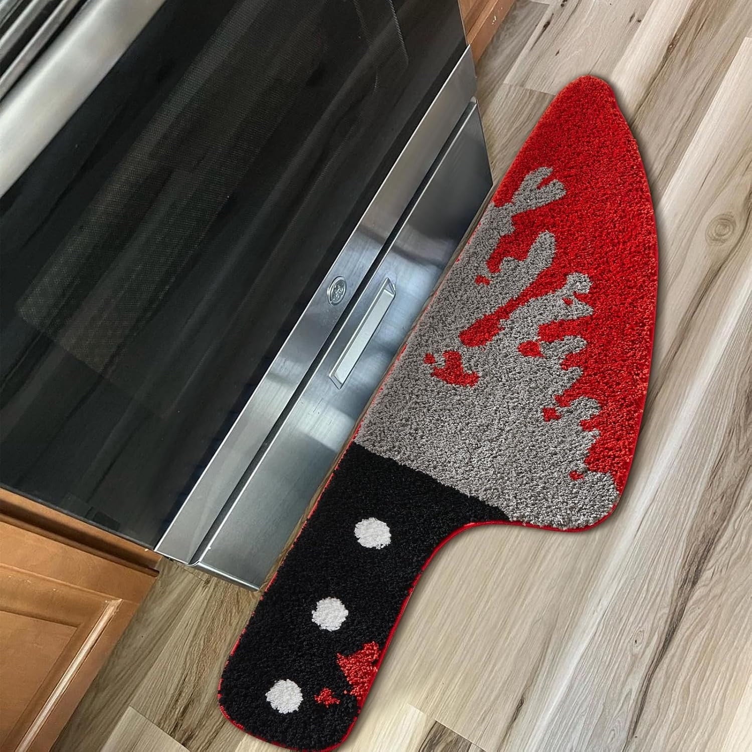 DAMAI Halloween Knife Throw Rug,15"W x 47"L Horror Movie Gothic Area Rubber Rugs Non Slip Machine Washable,Halloween Home Decorative Carpet for Kitchen Bathroom Bedroom Indoor Doormat