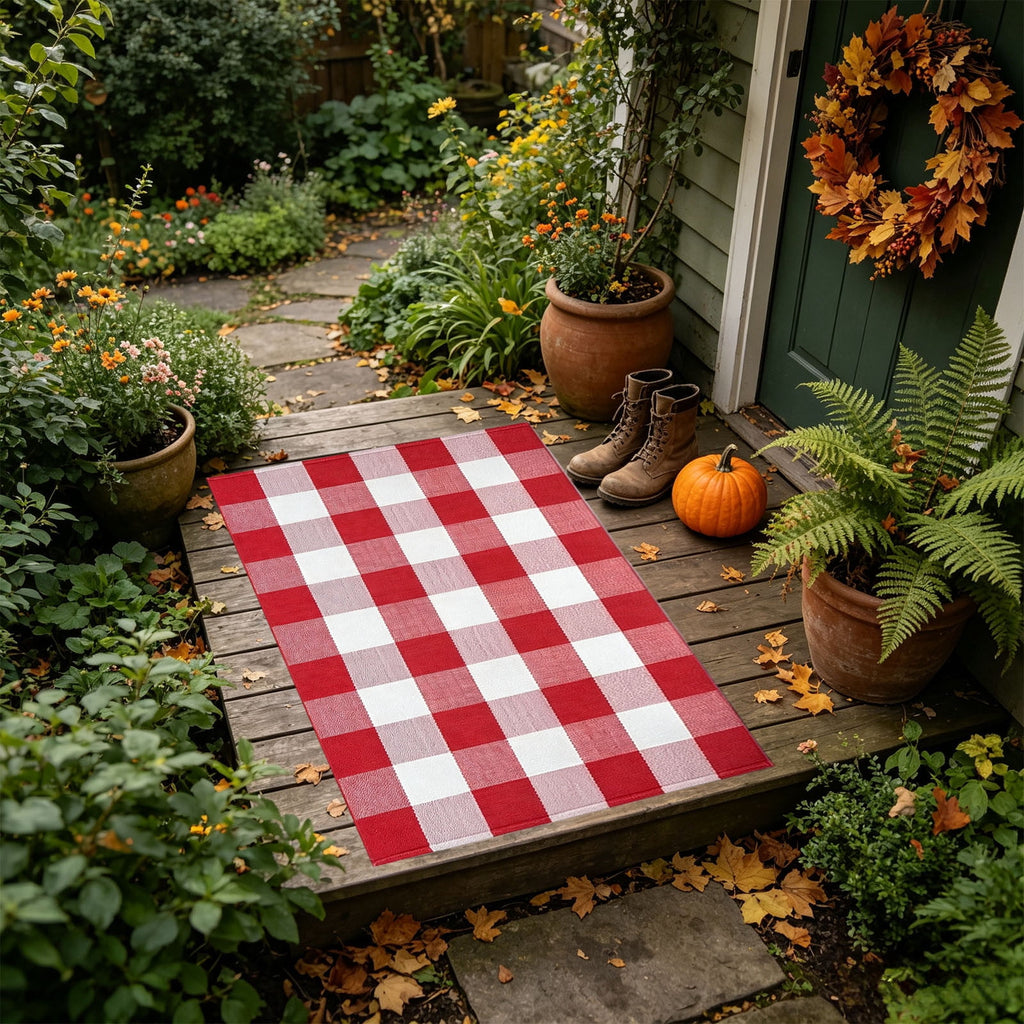 Dpityserensio Halloween Doormat Black Bat and Moon with Striped Border Non-Slip Washable Indoor Outdoor Rug, Vintage Fall Decor