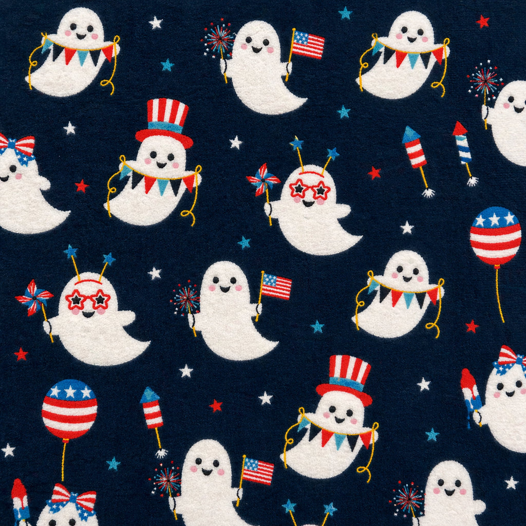 Summerween 18"x18" Plush Decorative Pillow, Vacation Ghosts