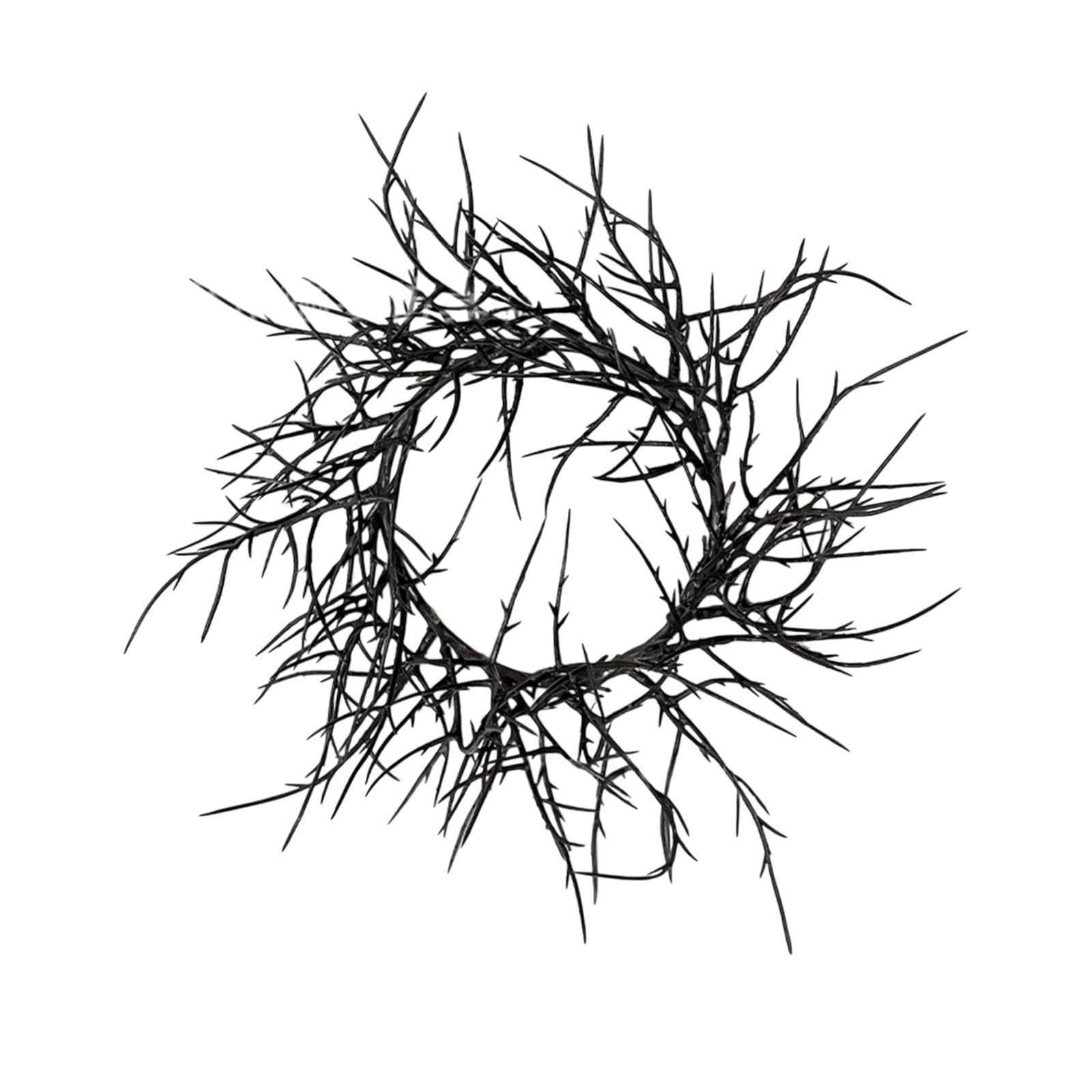 WWC Halloween Wreath, 18 inch Black Bats and Bare Branch Wreath, Gothic Halloween Decor Twig Wreath for Halloween Party Front Door Porch and Fireplace