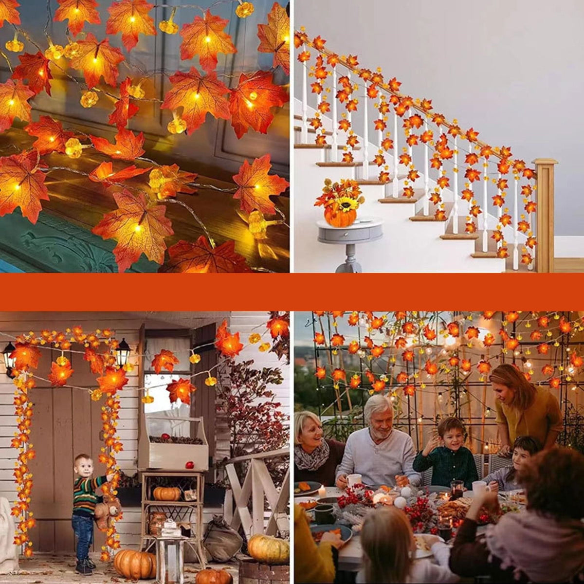 XGFHYJEH Halloween Lights Decorations, Halloween Pumpkins Garland Lights Fall Decoration Ornament, Halloween Decor for Indoor Outdoor Home Outside Yard Lawn Garden Party