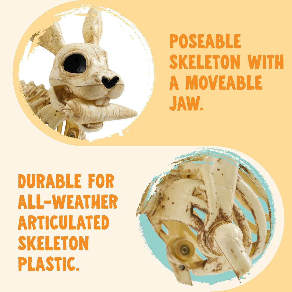 Joyfy 2 Pcs Duck Skeleton Halloween Decoration,4.5 Inch Posable Plastic Animals Halloween Skeleton for Indoor Outdoor Halloween Decorations,Haunted House Party Props
