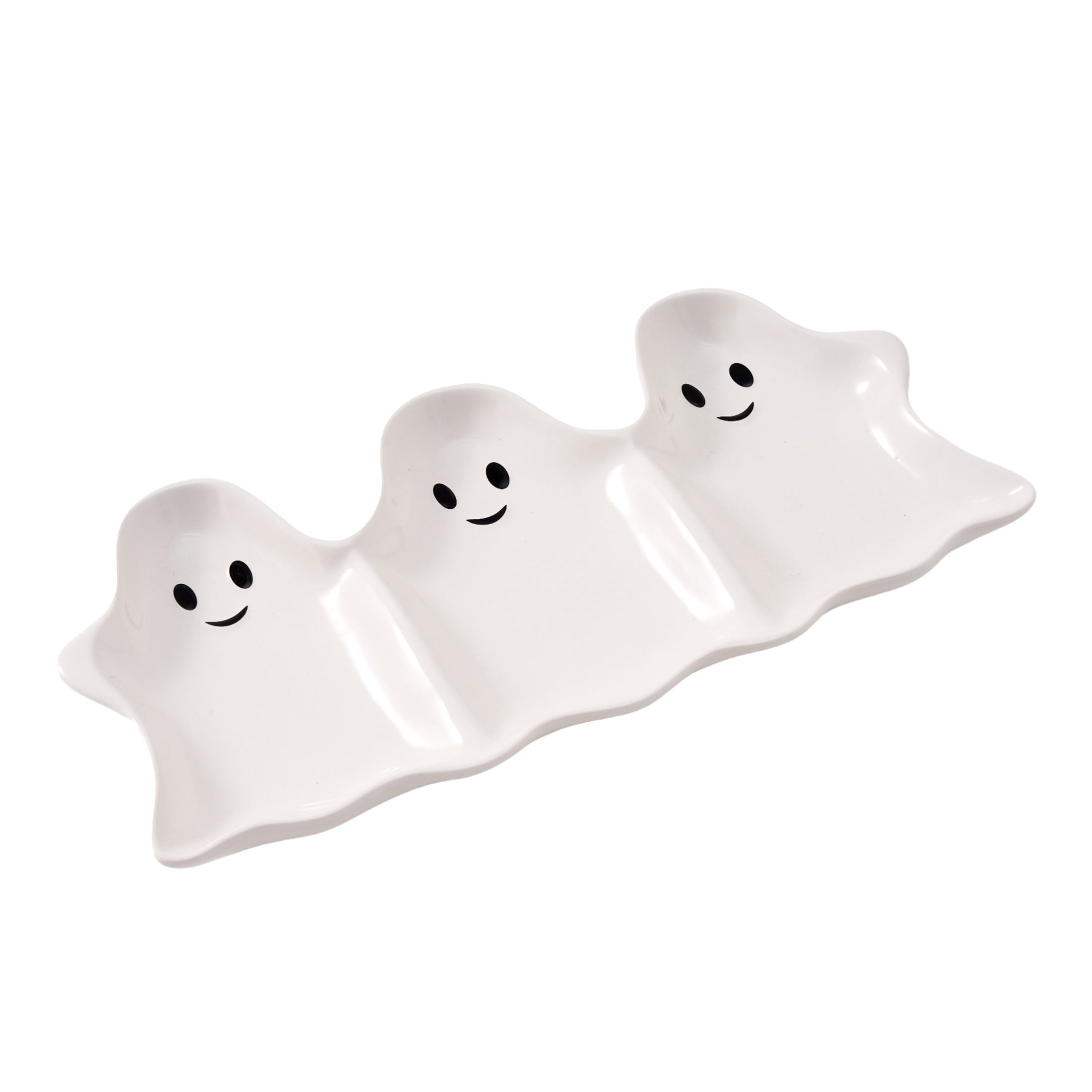 Way To Celebrate Halloween Three-Ghost Ceramic Serving Tray