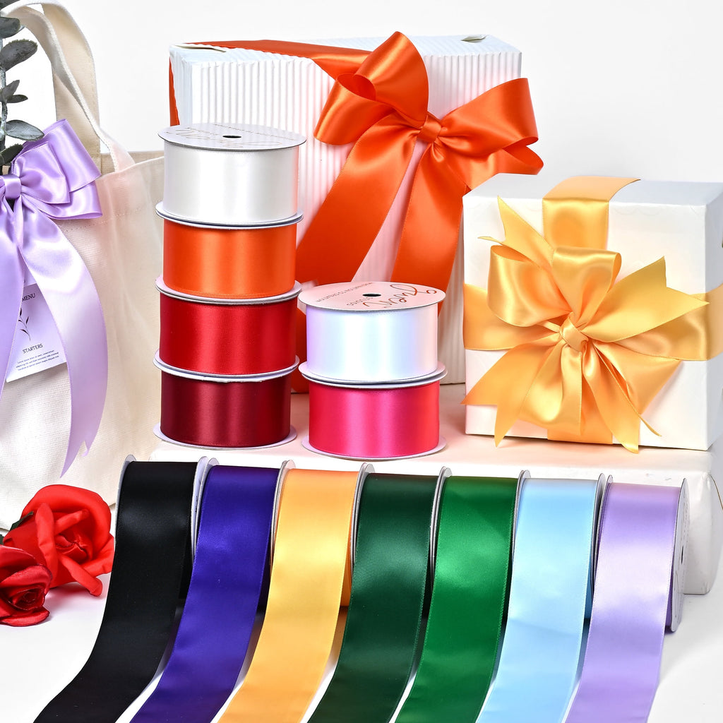 Gwen Studios 1.5" Orange Satin Ribbon, 7 yards