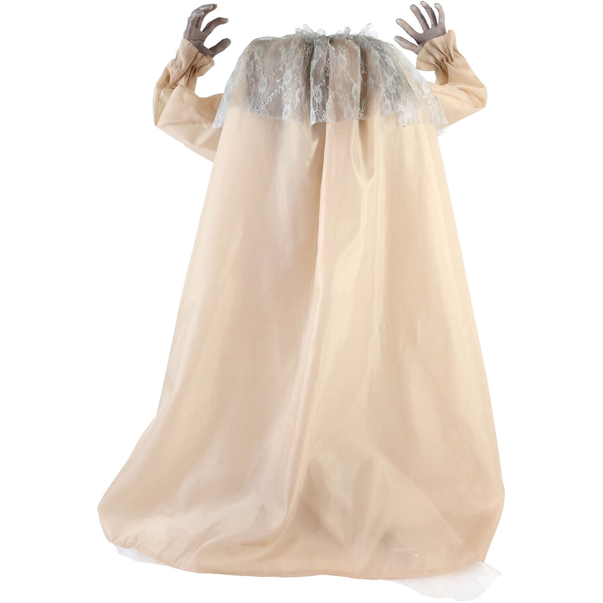 Haunted Hill Farm 3.4 ft Touch-Activated Animated Possessed Backbend Lady Halloween Animatronic, HHLADY-15FLSA
