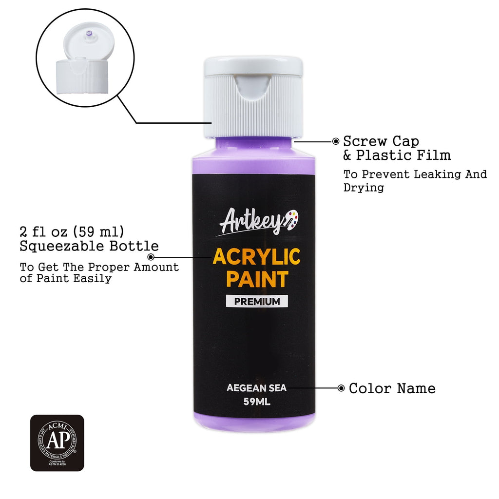 Artkey Acrylic Craft Paint Set, Festival, 24 Colors (2-Ounce)