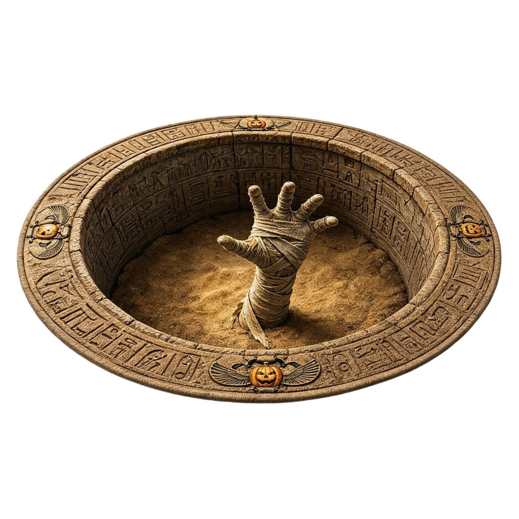 3D Optical Illusion Halloween Round Doormat,Vortex Tunnel Optical Illusion Printing Design,Giant Furry Red-Eyed Black Spider and White Spider Web,24"