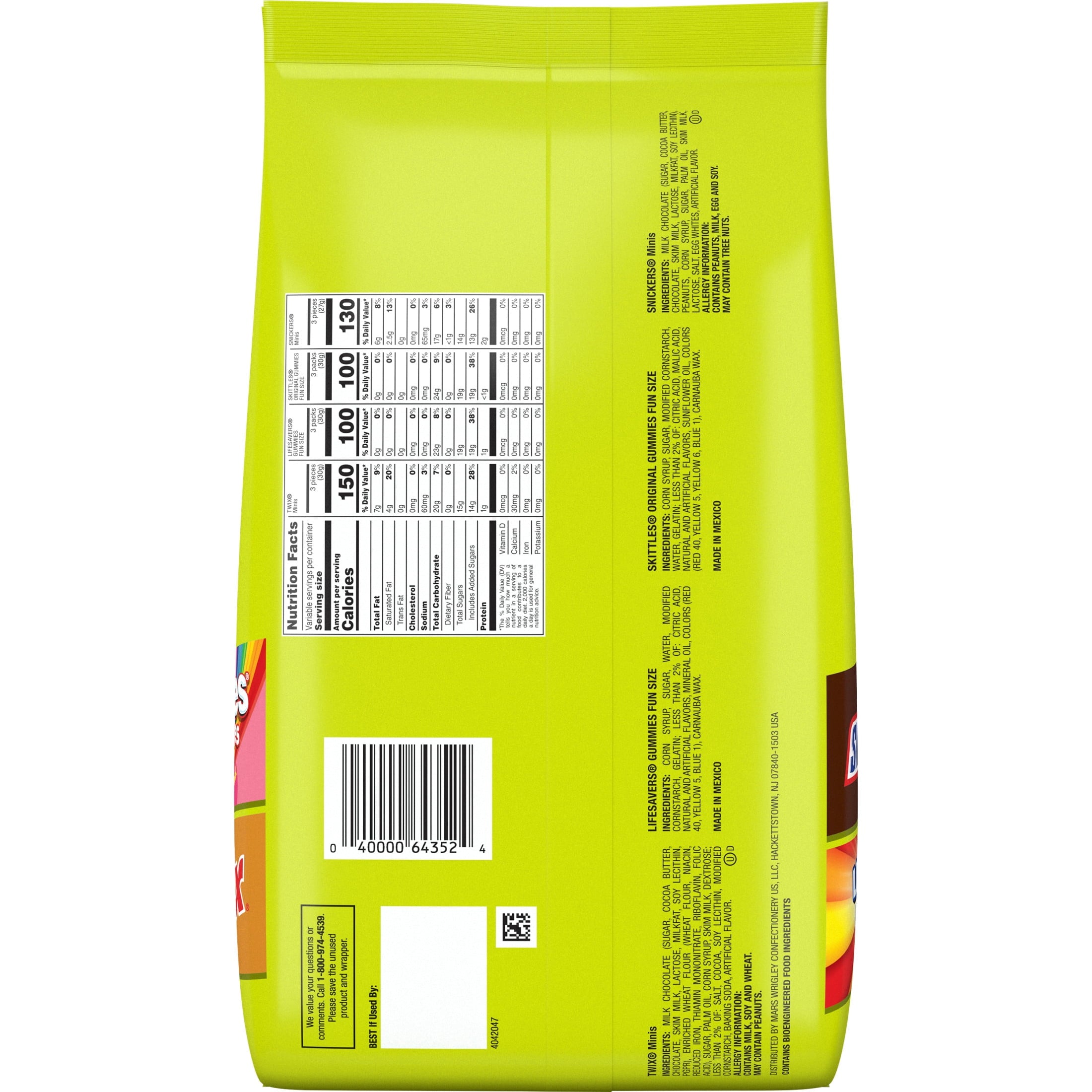Snickers, Skittles Gummies, Twix & Life Savers Gummies Halloween Candy - 70 Ct Bulk Bag
