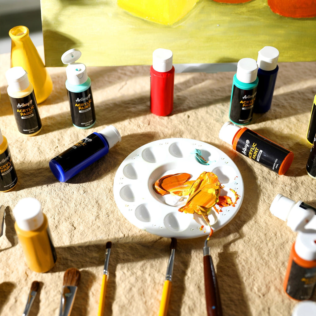 Artkey Acrylic Craft Paint Set, Festival, 24 Colors (2-Ounce)