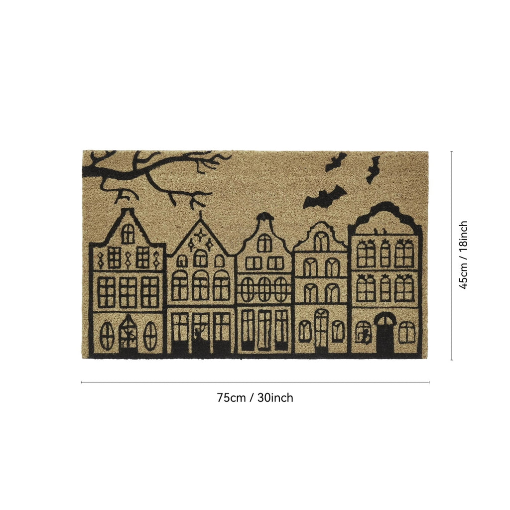 Halloween Haunted House Doormat Spooky Welcome Mat Indoor Outdoor Entryway Floor Mat for Front Porch Holiday Decor 30 x 48 Inch