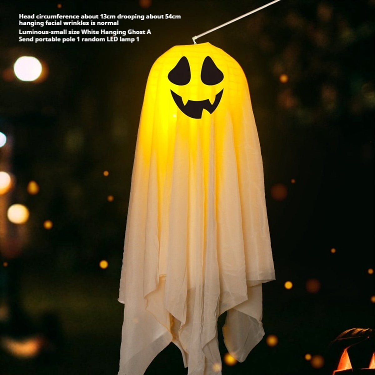 Gallickan 21" Halloween Hanging Light Up Ghost, Lighted Halloween Ghost Decorations, Cute Ghost Halloween Indoor Outdoor Decoration for Trees, Yard, Patio, Lawn, Garden, D