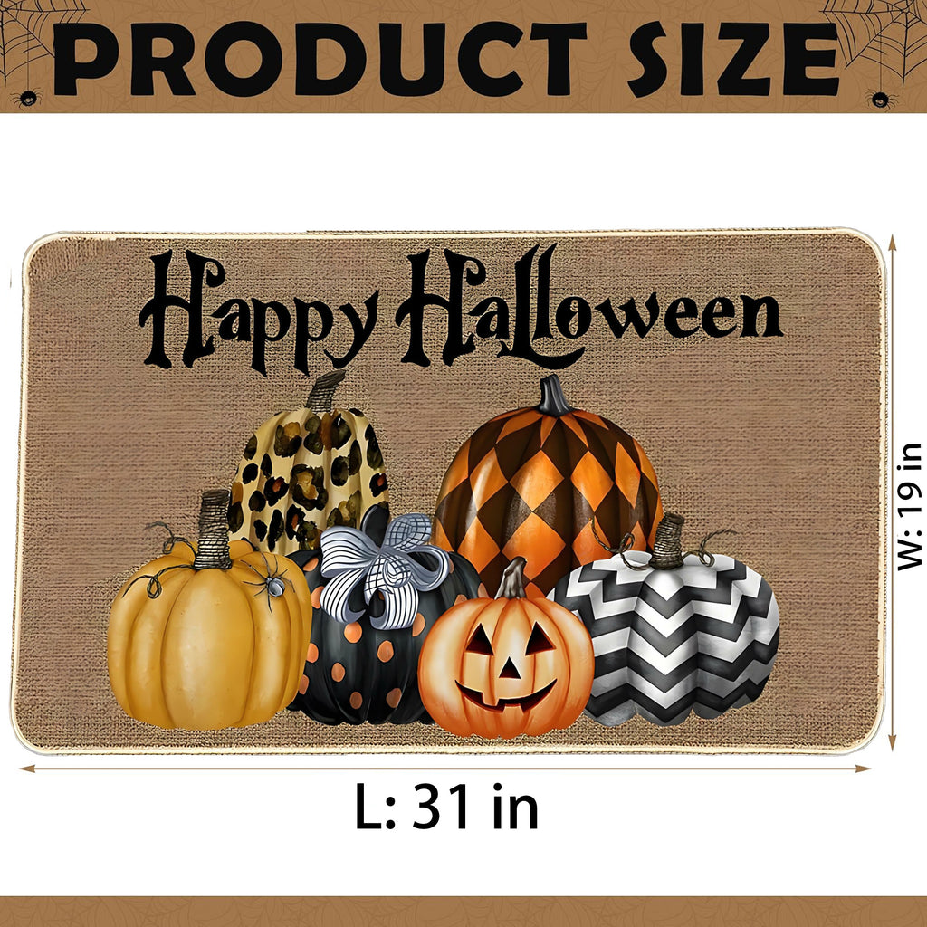 MYFLOCY Halloween Front Doormat 31x19 inch Indoor Outdoor Non Slip Floor Decoration ( Pumpkin Spooky )