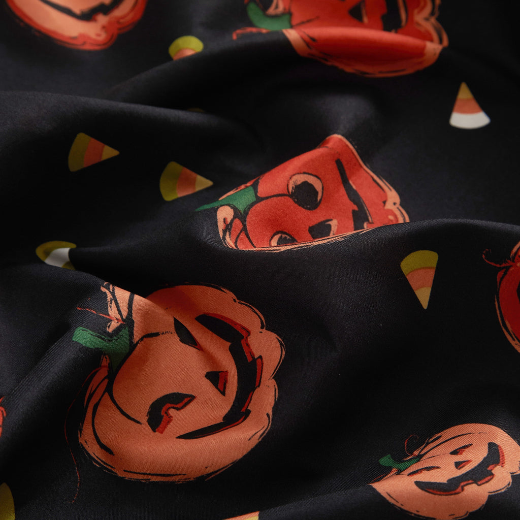 Way To Celebrate Jack-o'-Lantern Shower Curtain Set with 12 Hooks, Black