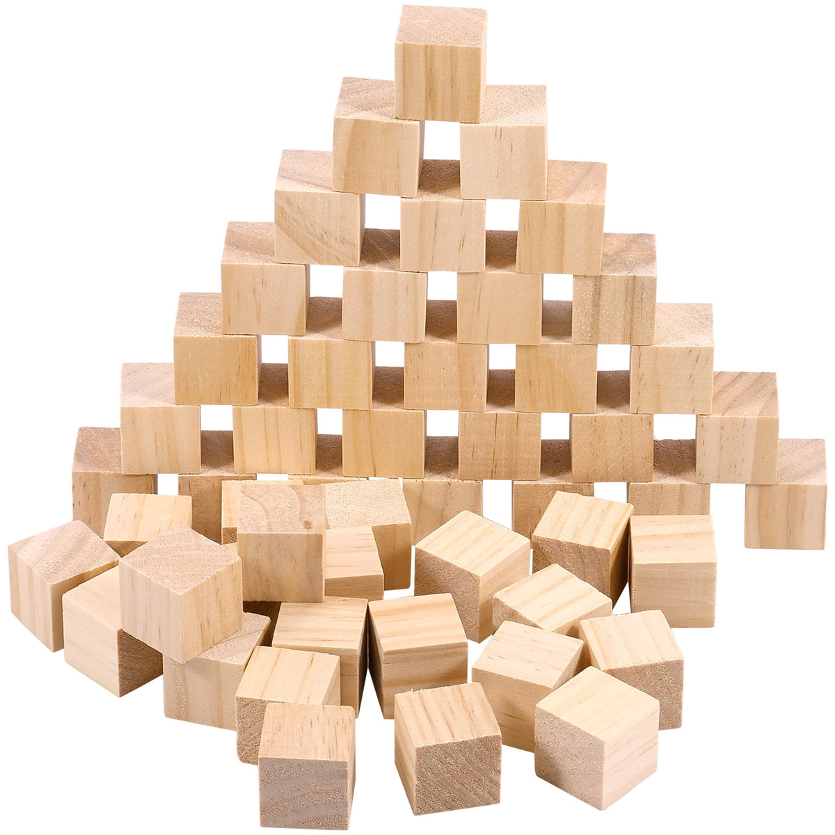 AEVXKHI 50PCS 1 inch Wood Blocks for Crafts, Unfinished Wood Square Blocks, Natural Pine Wooden Cubes, Wood Cubes Blocks for Painting Model Making Crafts DIY Project
