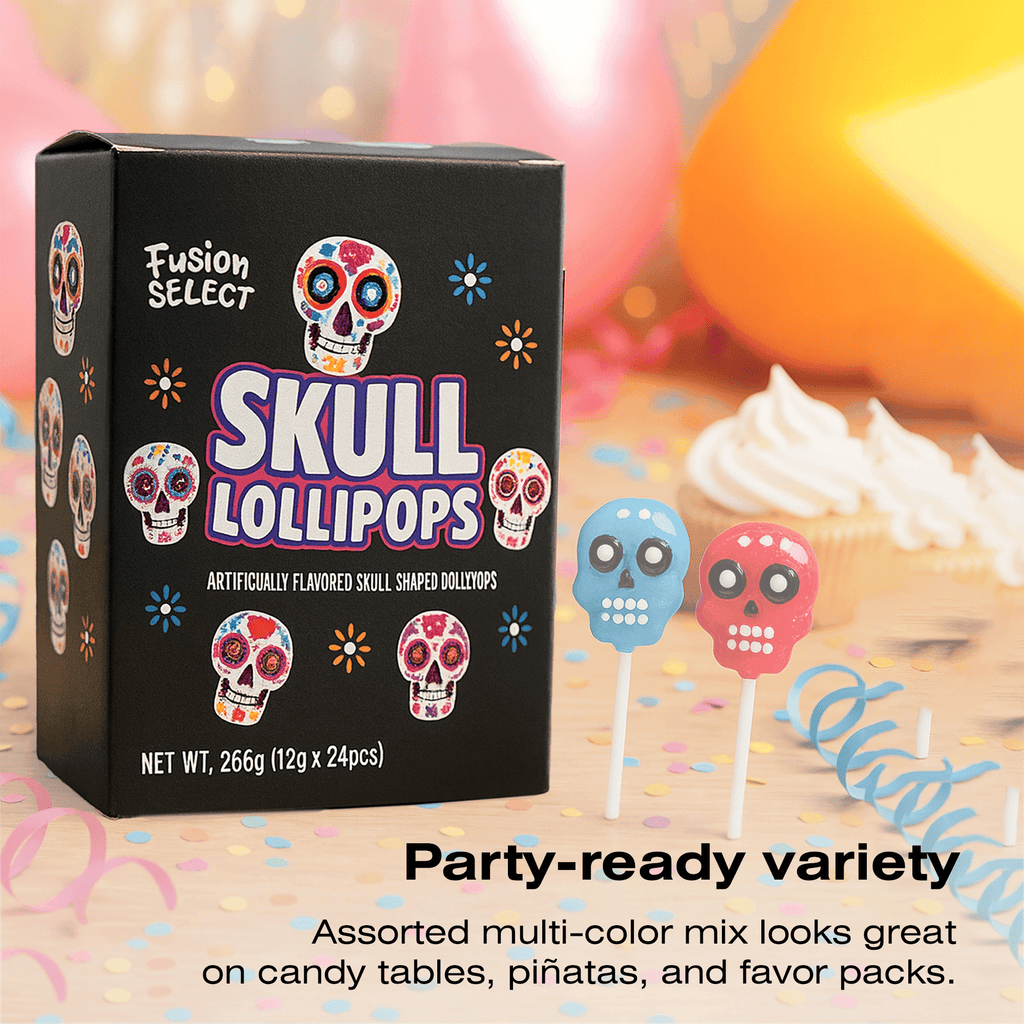 Fusion Select Halloween Candy Lollipops - Trick or Treat Candies for Kids - Frankenstein's Monster, Jack o Lantern, Ghost & Witch Hat Halloween Sweets - Individually Wrapped - 30 Treats Per Box