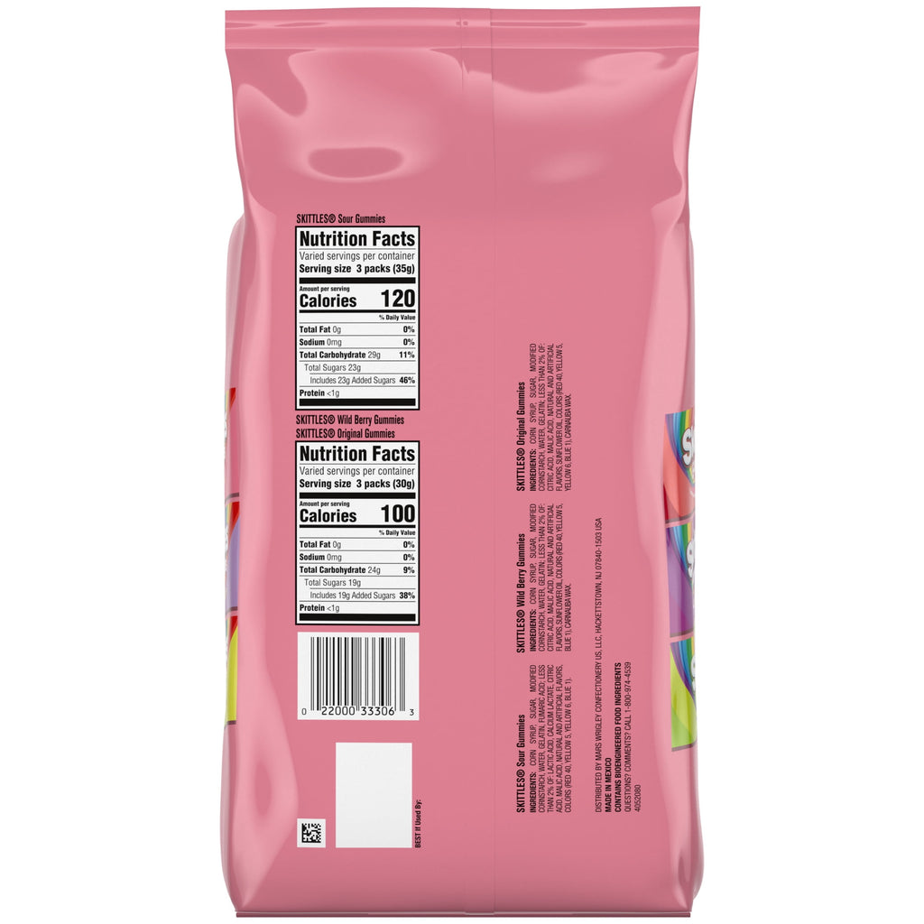 Skittles Gummies Fun Size Halloween Candy Variety pack Gummies Mix - 16.15 oz Bulk Bag
