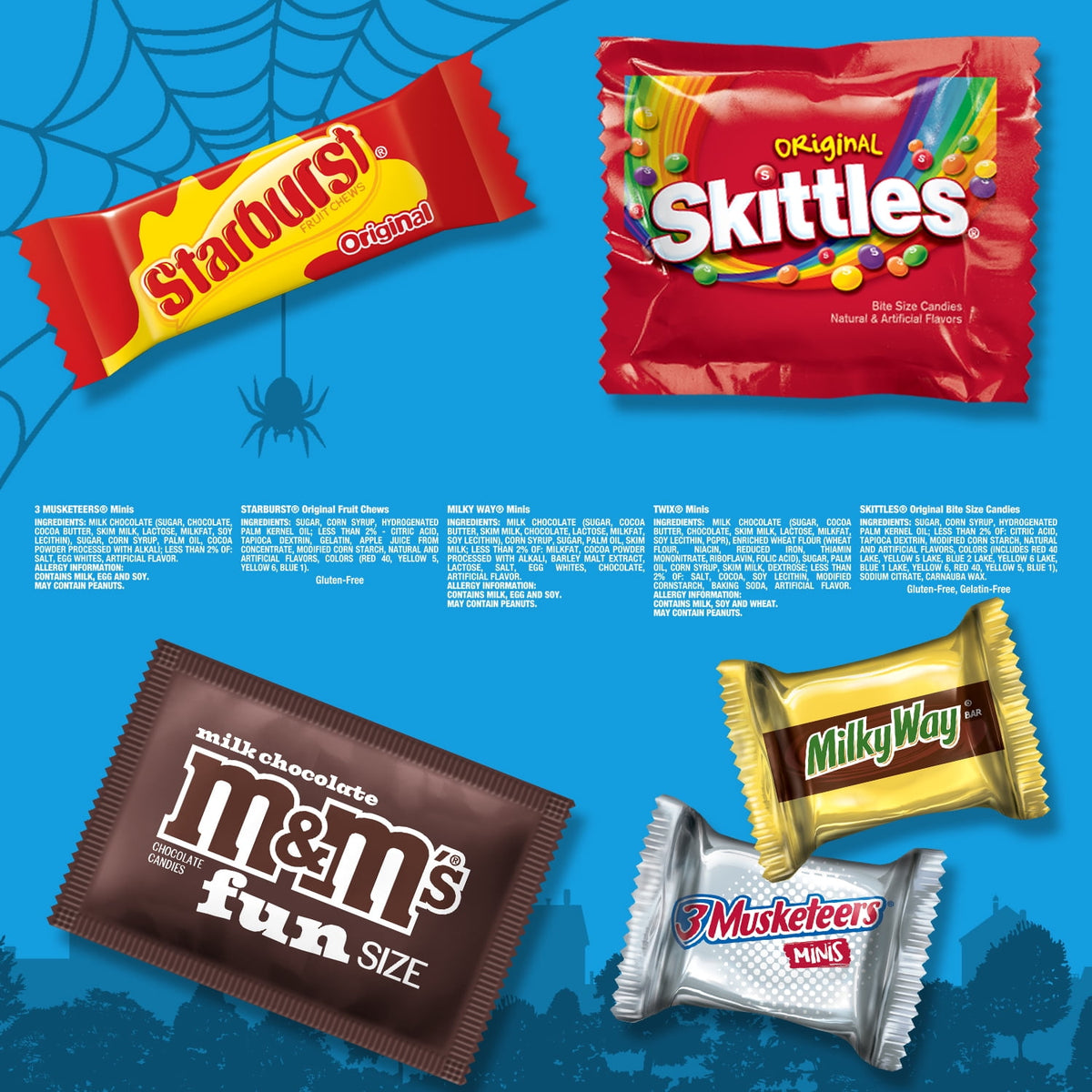 Skittles, Twix, Starburst & More Halloween Candy Variety Pack - 180 Ct Bulk Bag