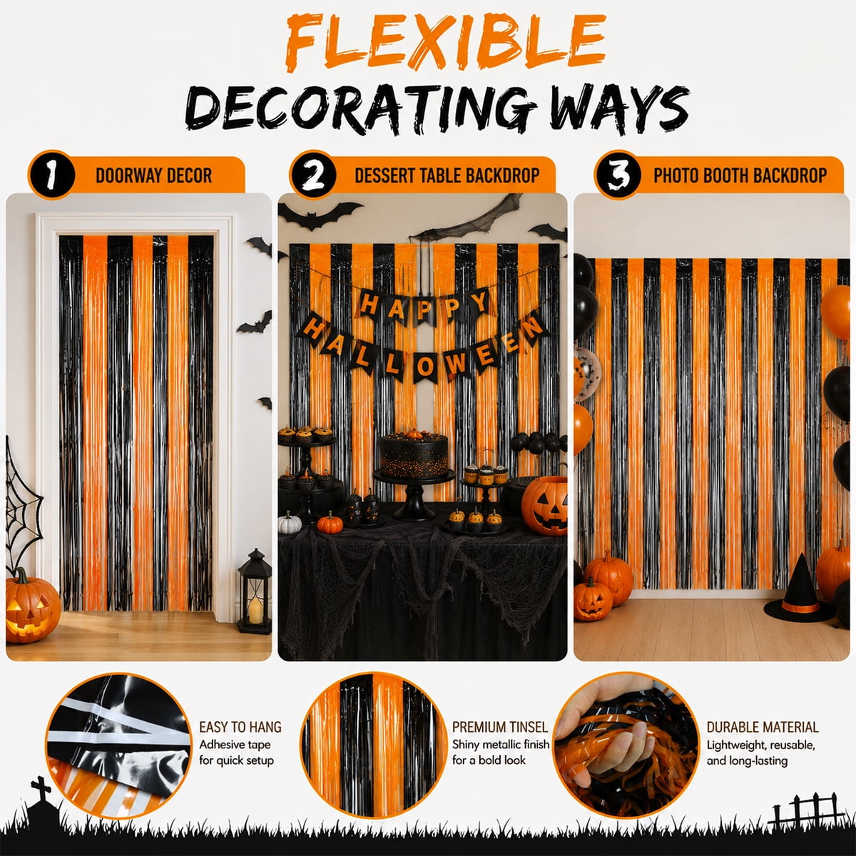 Halloween Doorway Curtain Haunted House Decoration Door Window Curtain with Bloody Prints Bloody Creepy Cloth for Halloween Party Supplies 65 x 39 Inch White 4 Pcs